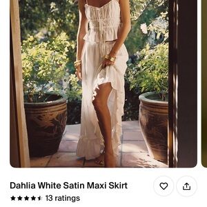 12th Tribe White Ruffled Wrap Maxi Skirt